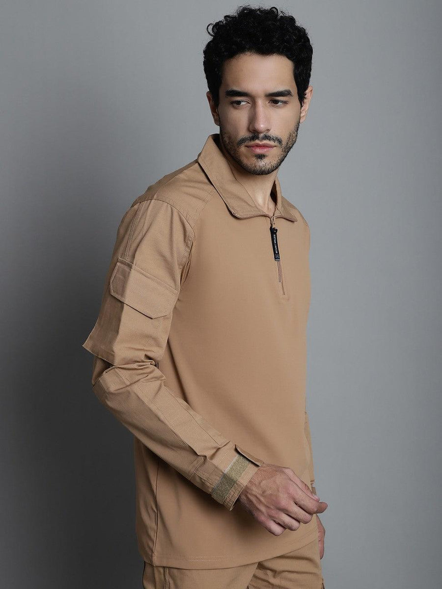 Khaki Range Tactical Full Sleeves TShirt MountMiller® — free download