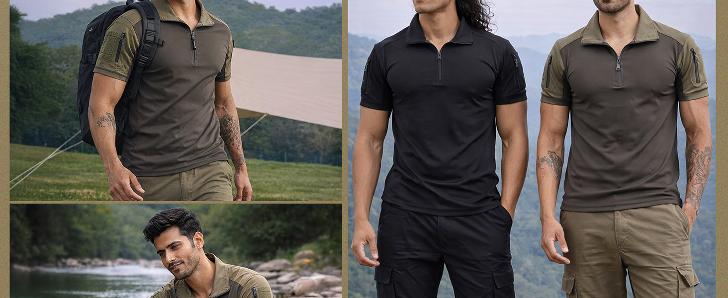 Grey Digital Short Sleeves Tactical T-Shirt