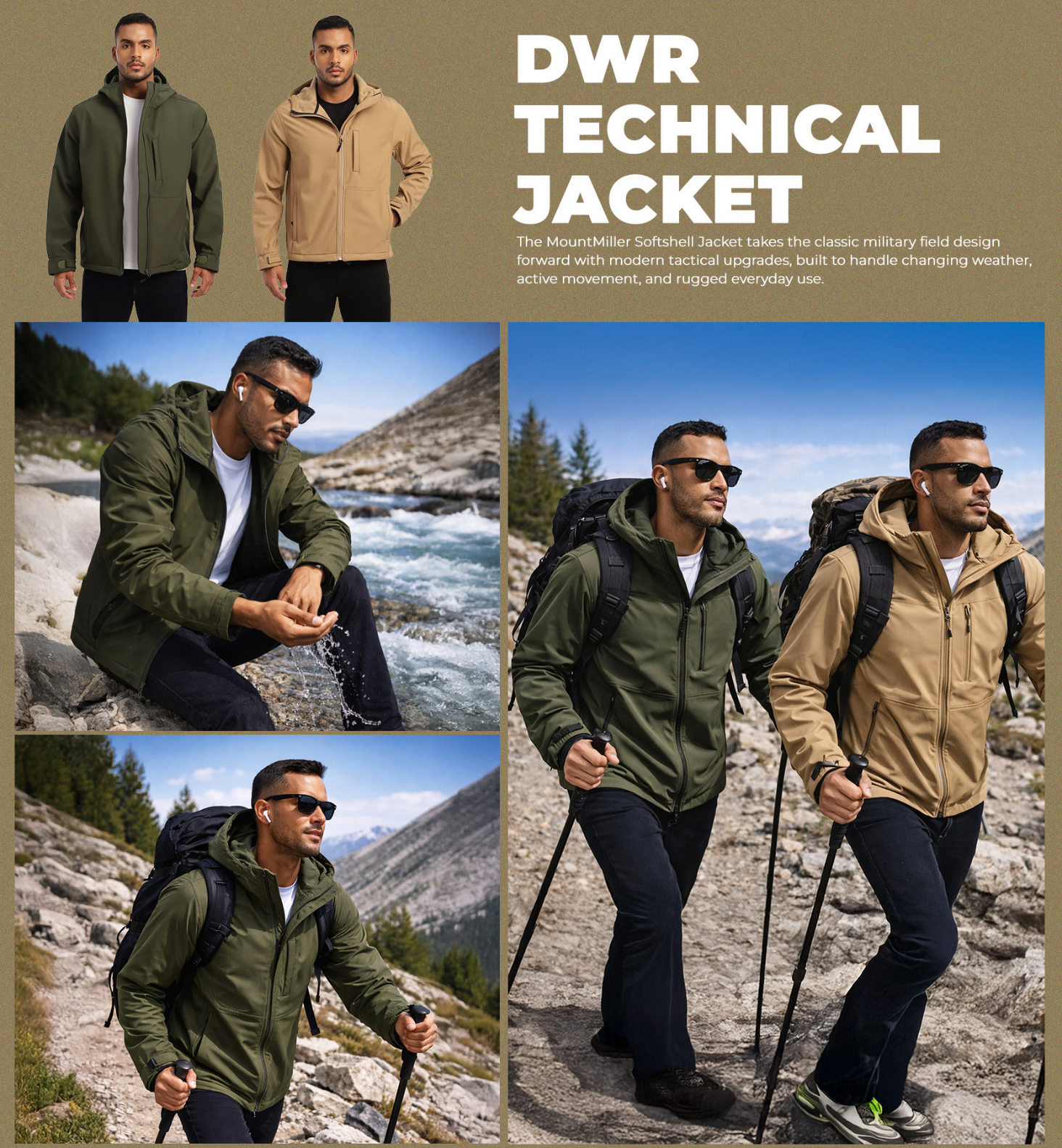 Navy DWR Technical Softshell Jacket