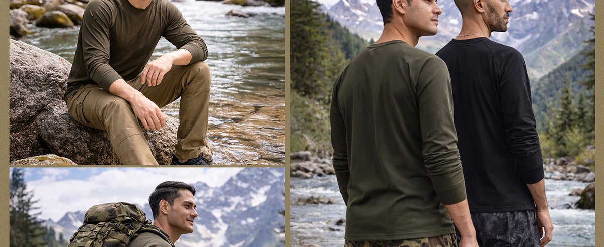 Khaki Durafit Torso Full Sleeves T-Shirt