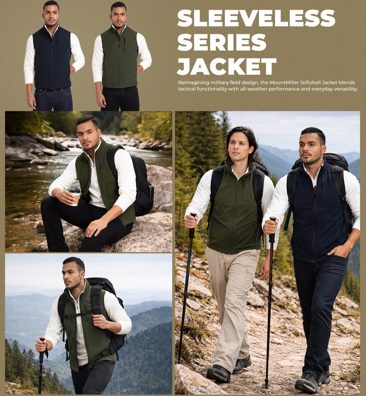 Navy Sleeveless Softshell Jacket