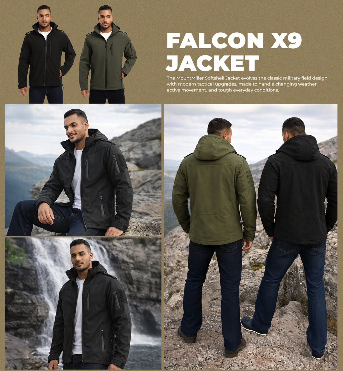 Black Falcon X9 Ripstop Jackets