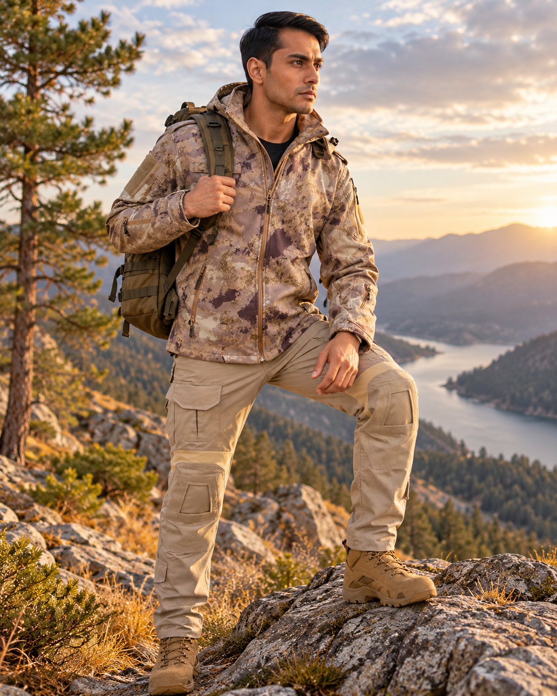 Graph 12 Zip Softshell Jacket + Beige Advanced Tactical Pant | MountMiller Combo