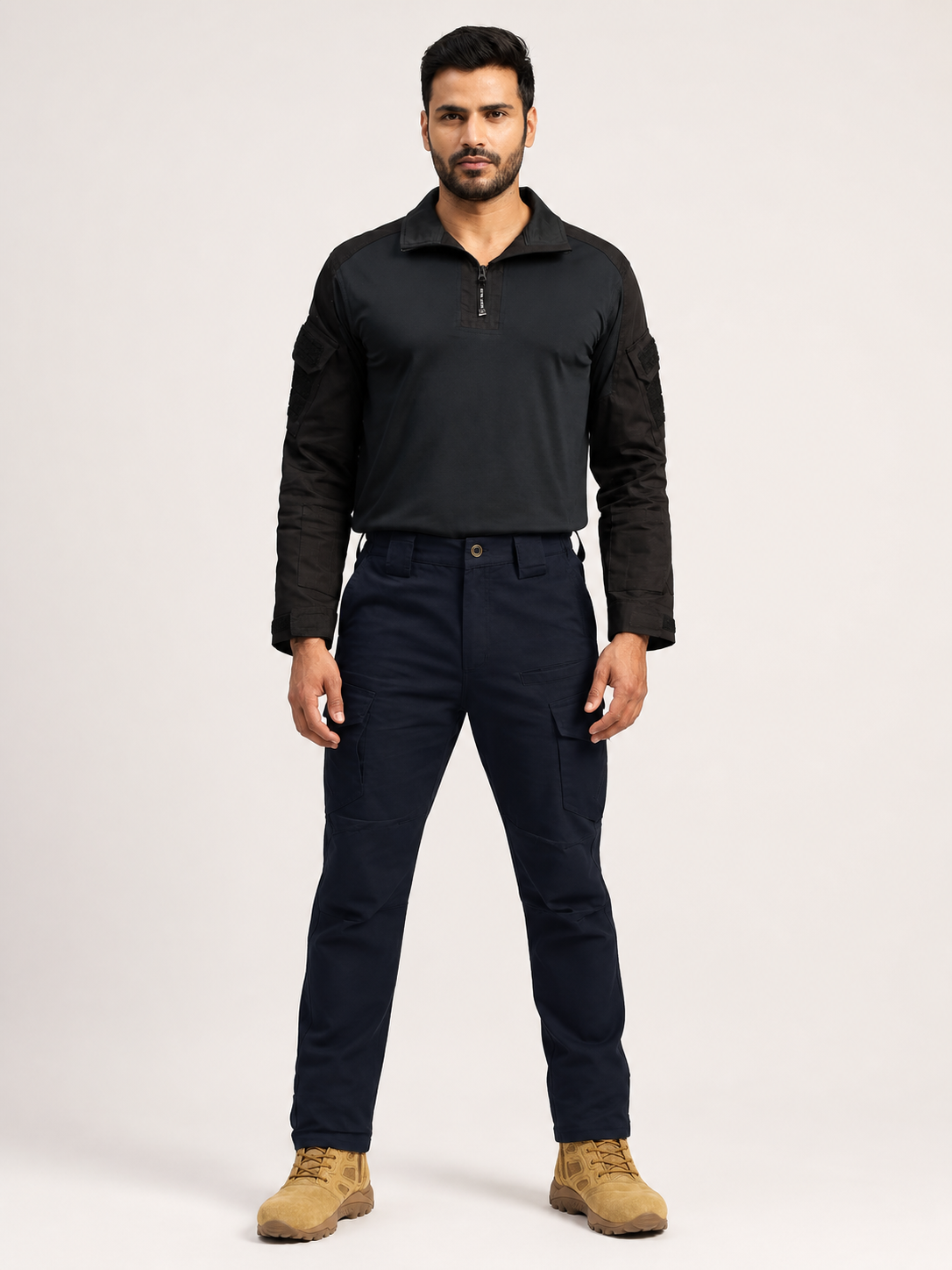 Navy Achiever Tactical Pant + Black Navigator Tactical T-Shirt