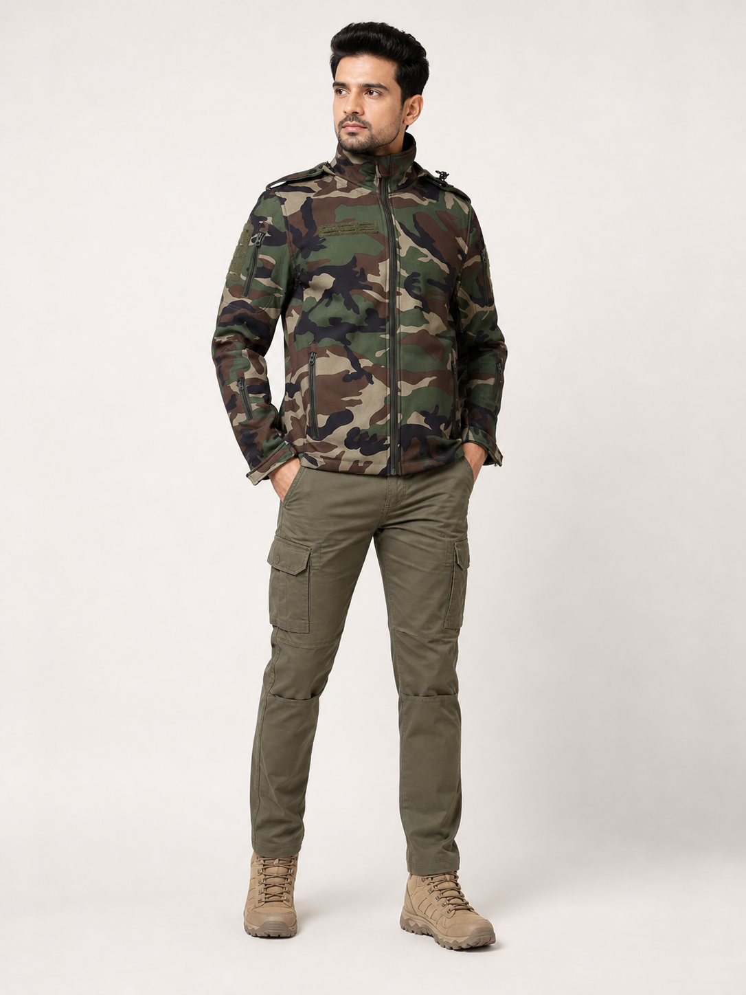 OG Ripstop Tactical Pant + Woodland 12 Zip Softshell WP Lycra Jacket