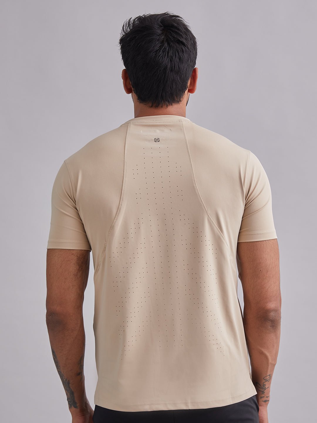 Beige Armour Cut Half Sleeves T-Shirt - MountMiller