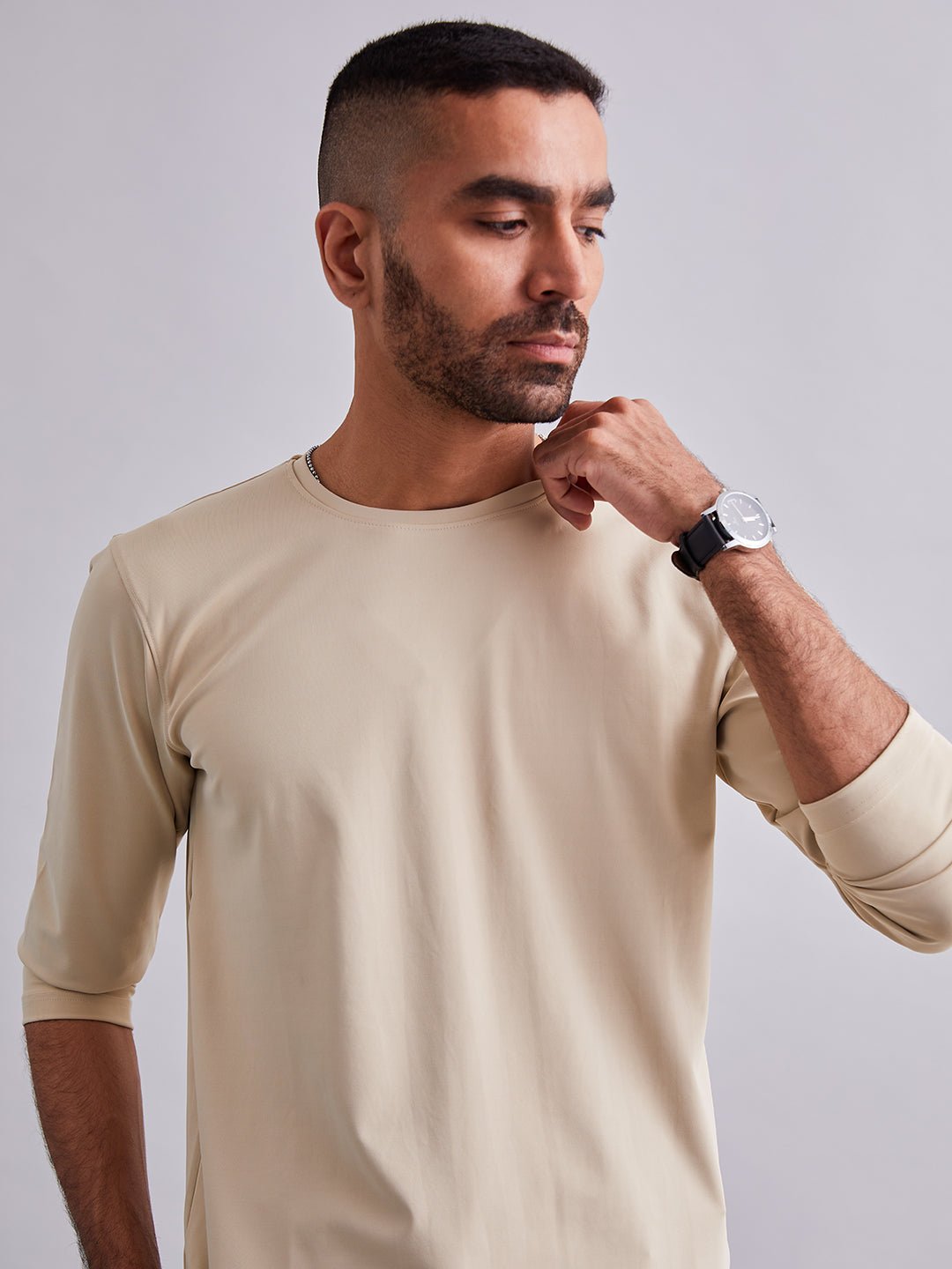 Beige Durafit Torso Full Sleeves T-Shirt - MountMiller