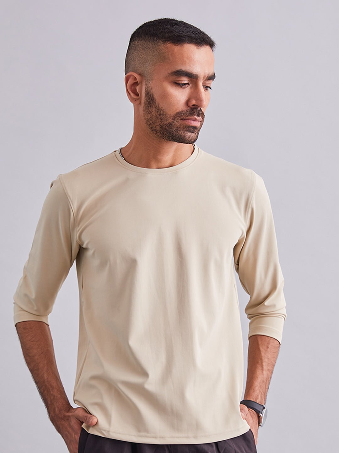 Beige Durafit Torso Full Sleeves T-Shirt - MountMiller