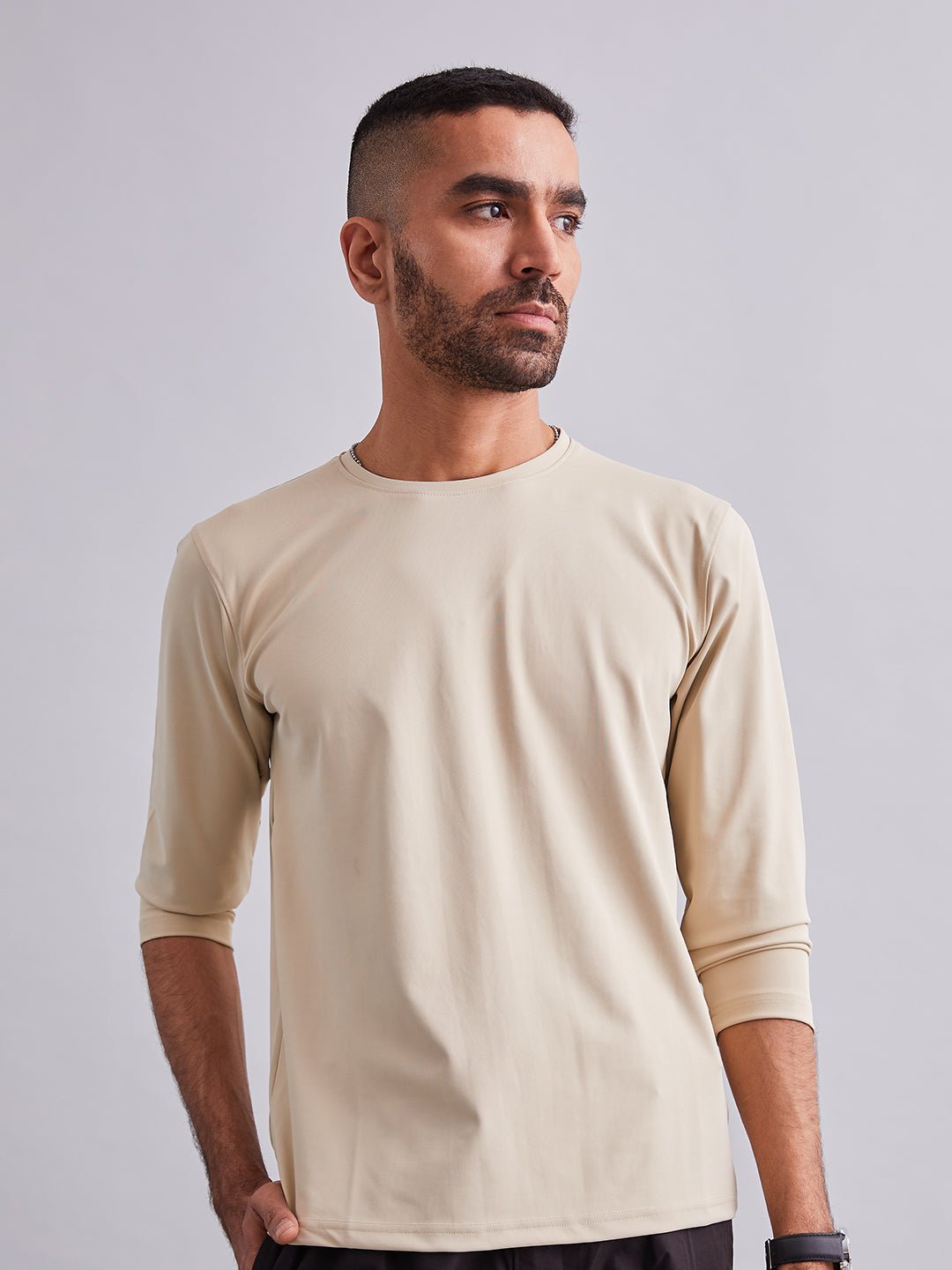 Beige Durafit Torso Full Sleeves T-Shirt - MountMiller