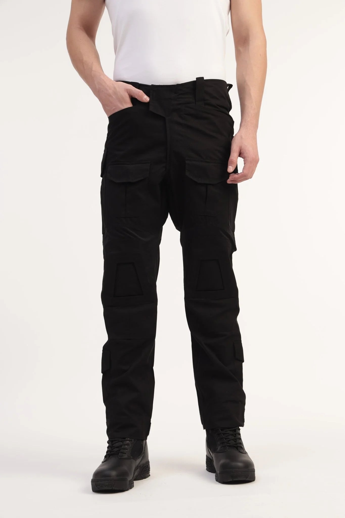 Black Advanced Ripstop Tactical Pant + Black Patch Full Sleeves Tactical T Shirt - MountMiller