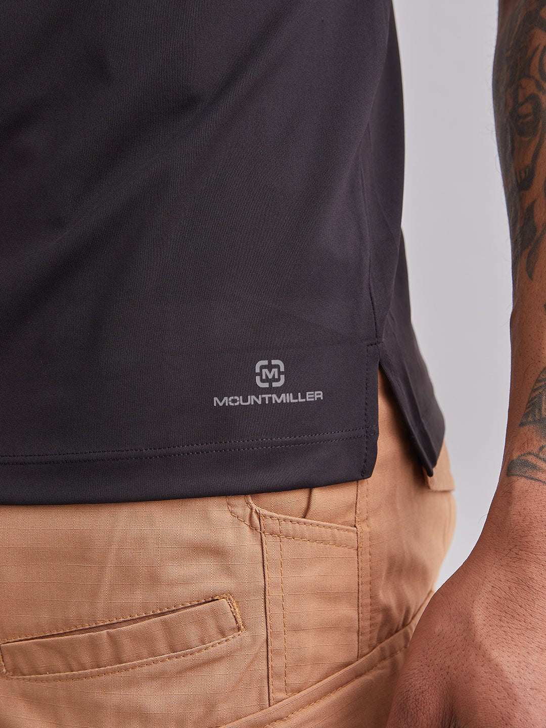 Black Armour Cut Half Sleeves T-Shirt - MountMiller