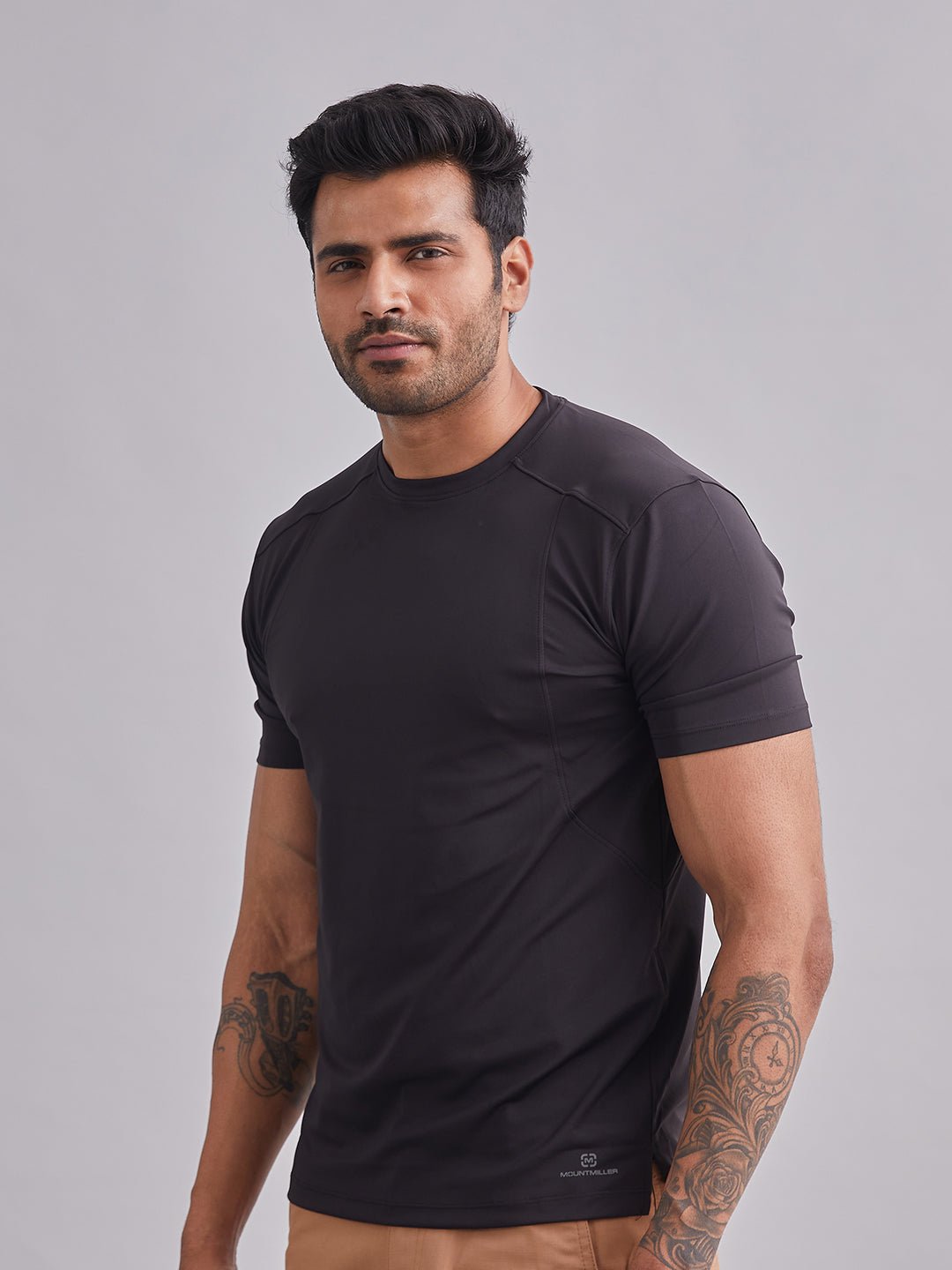 Black Armour Cut Half Sleeves T-Shirt - MountMiller