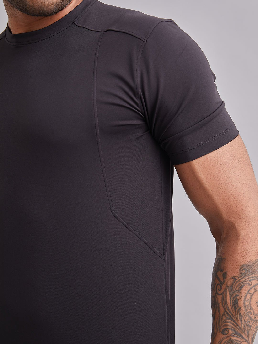 Black Armour Cut Half Sleeves T-Shirt - MountMiller