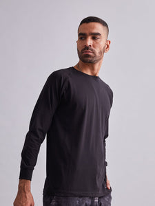 Black Core Raglan Full Sleeves T-Shirt