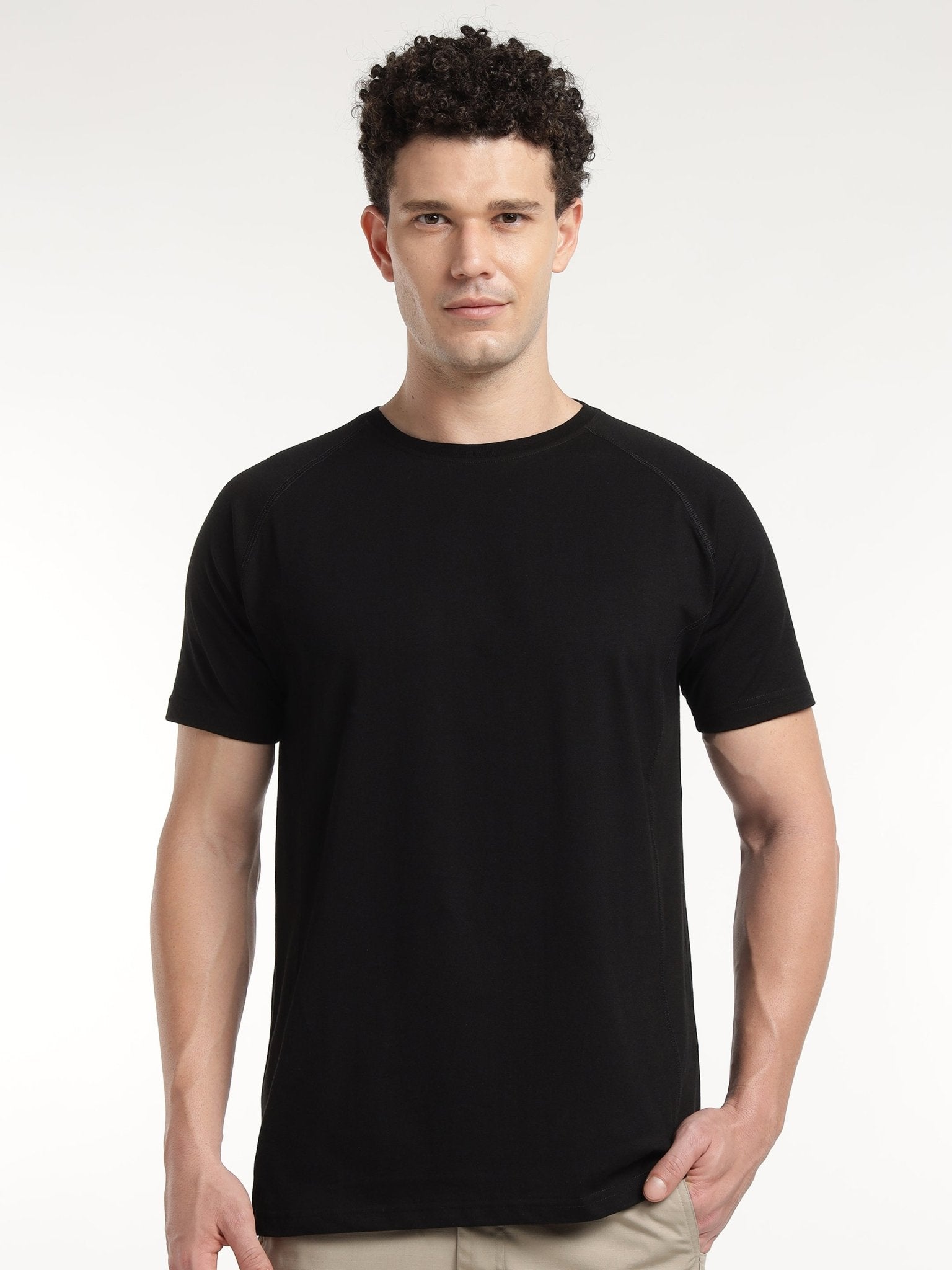 Black Core Raglan Half Sleeves T-Shirt - MountMiller