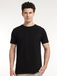 Black Core Raglan Half Sleeves T-Shirt