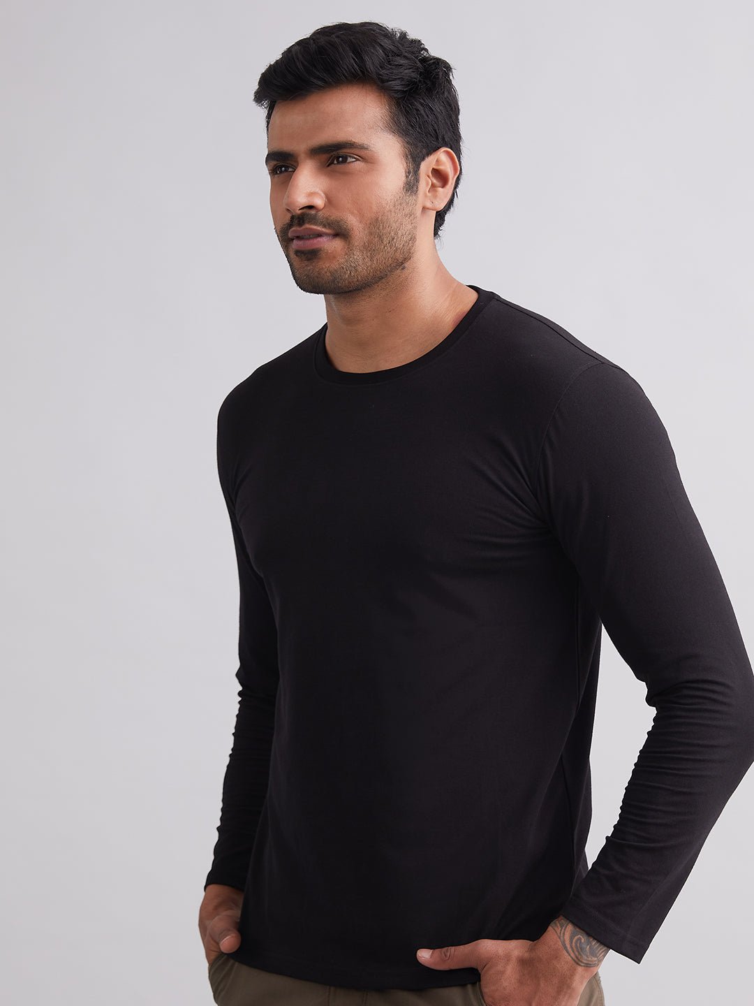 Black Element Cotton Lycra Full Sleeves T-Shirt - MountMiller