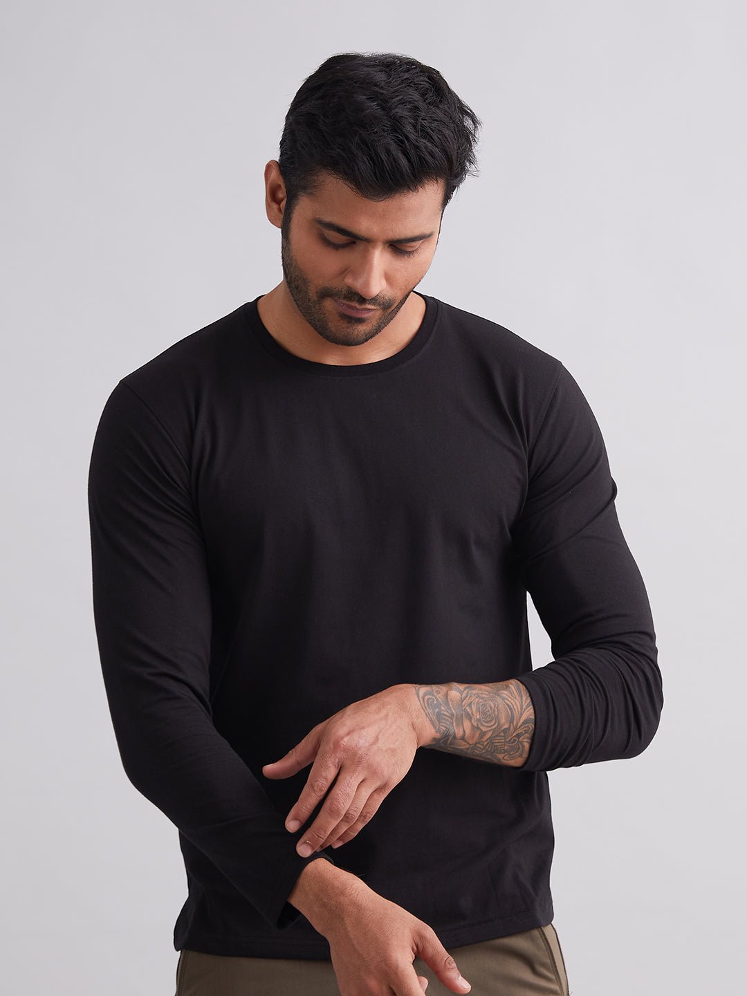 Black Element Cotton Lycra Full Sleeves T-Shirt - MountMiller