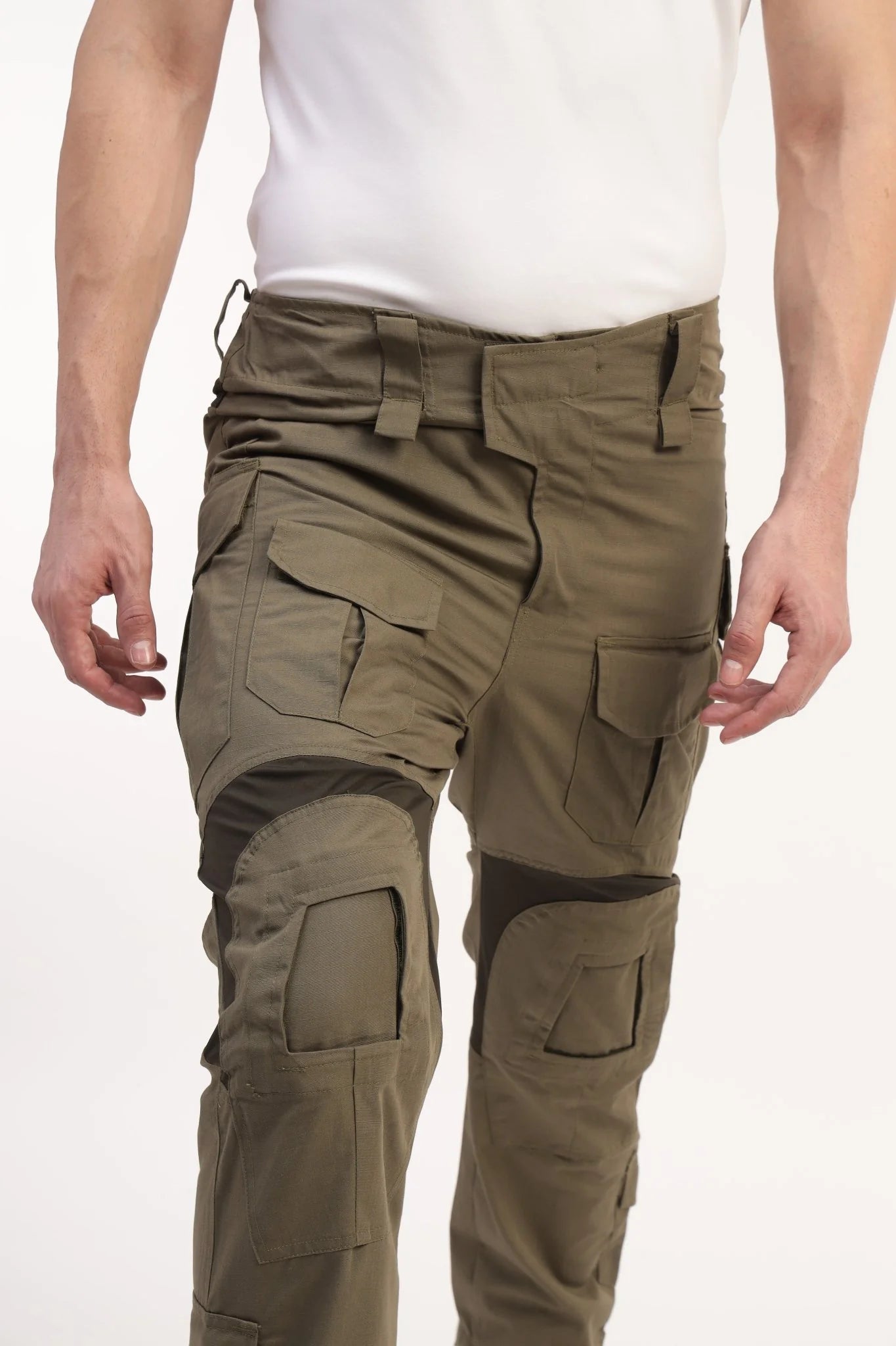Black Half Sleeves Tactical T-Shirt + Olive Green Advanced Ripstop Tactical Pant - MountMiller