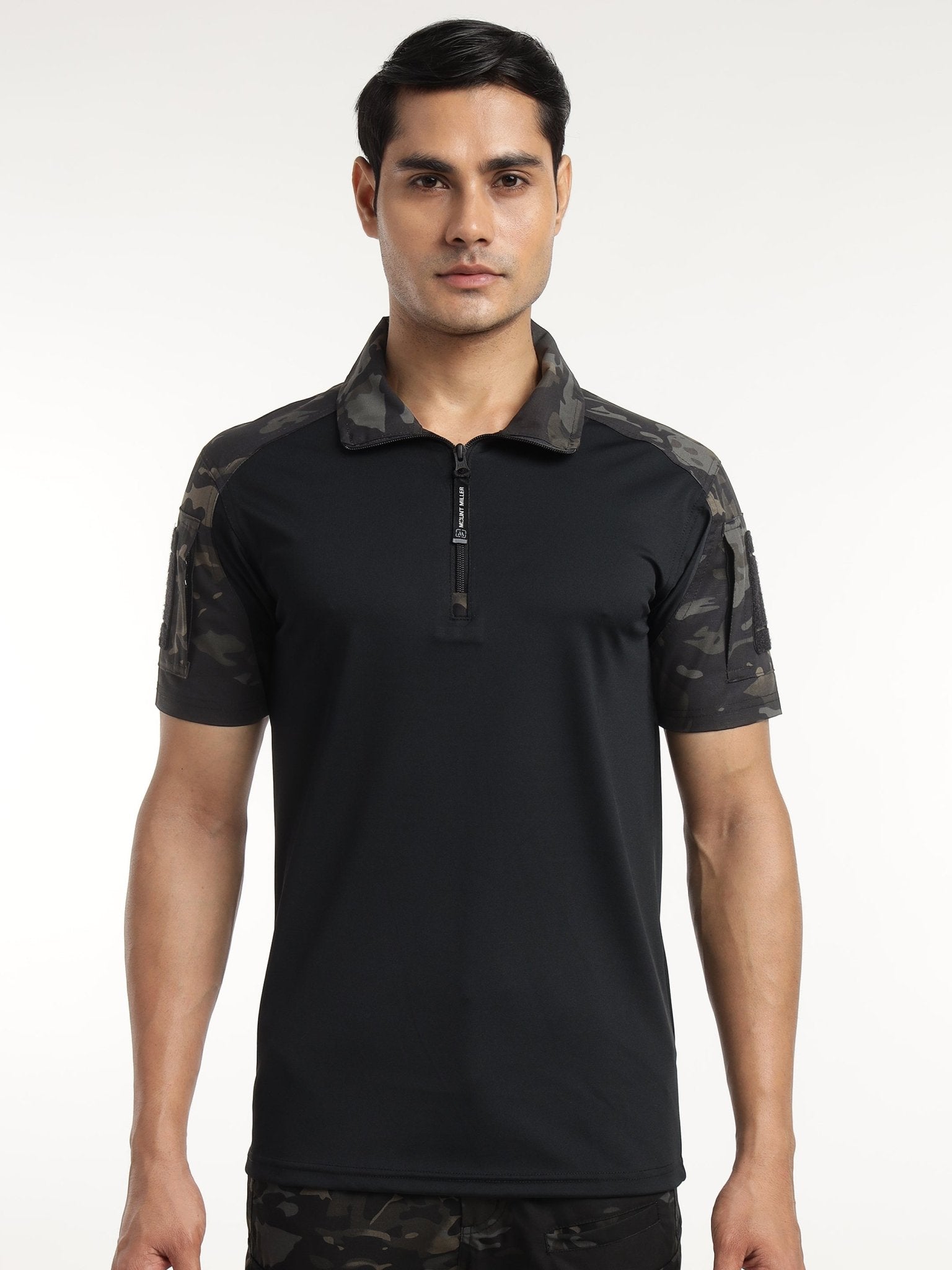 Black Multicam Half Sleeves Tactical T-Shirt - MountMiller