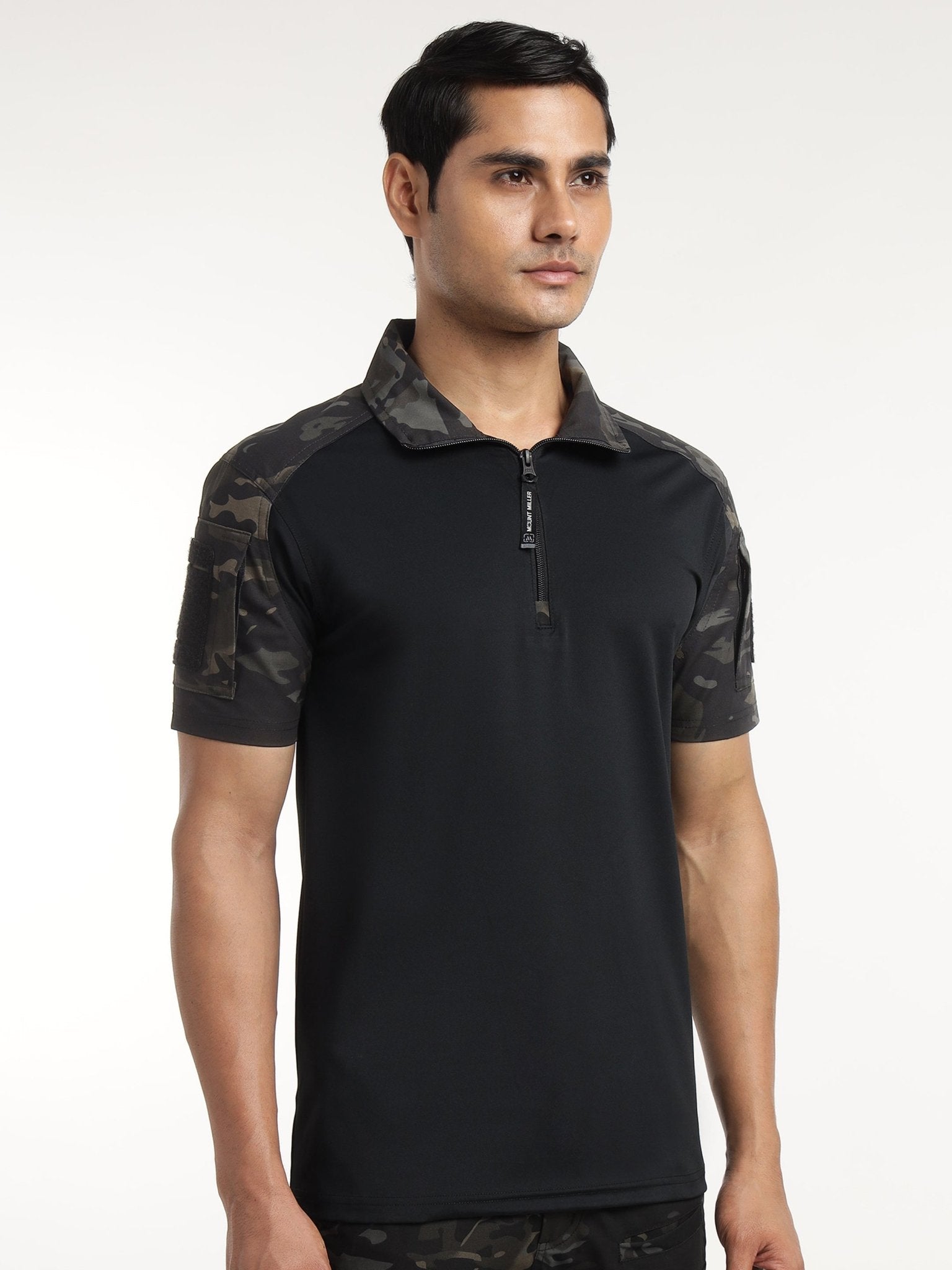 Black Multicam Half Sleeves Tactical T-Shirt - MountMiller