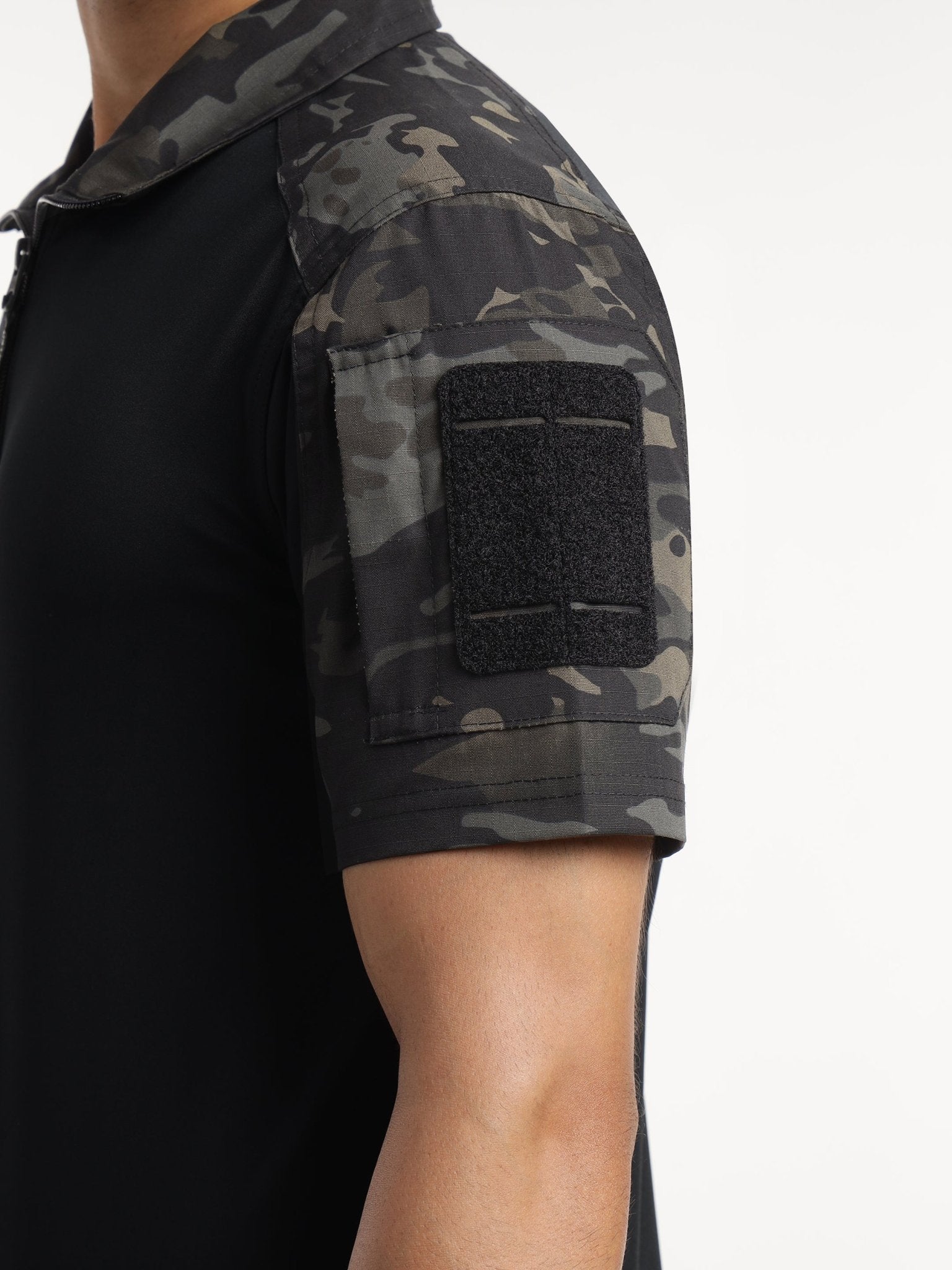 Black Multicam Half Sleeves Tactical T-Shirt - MountMiller