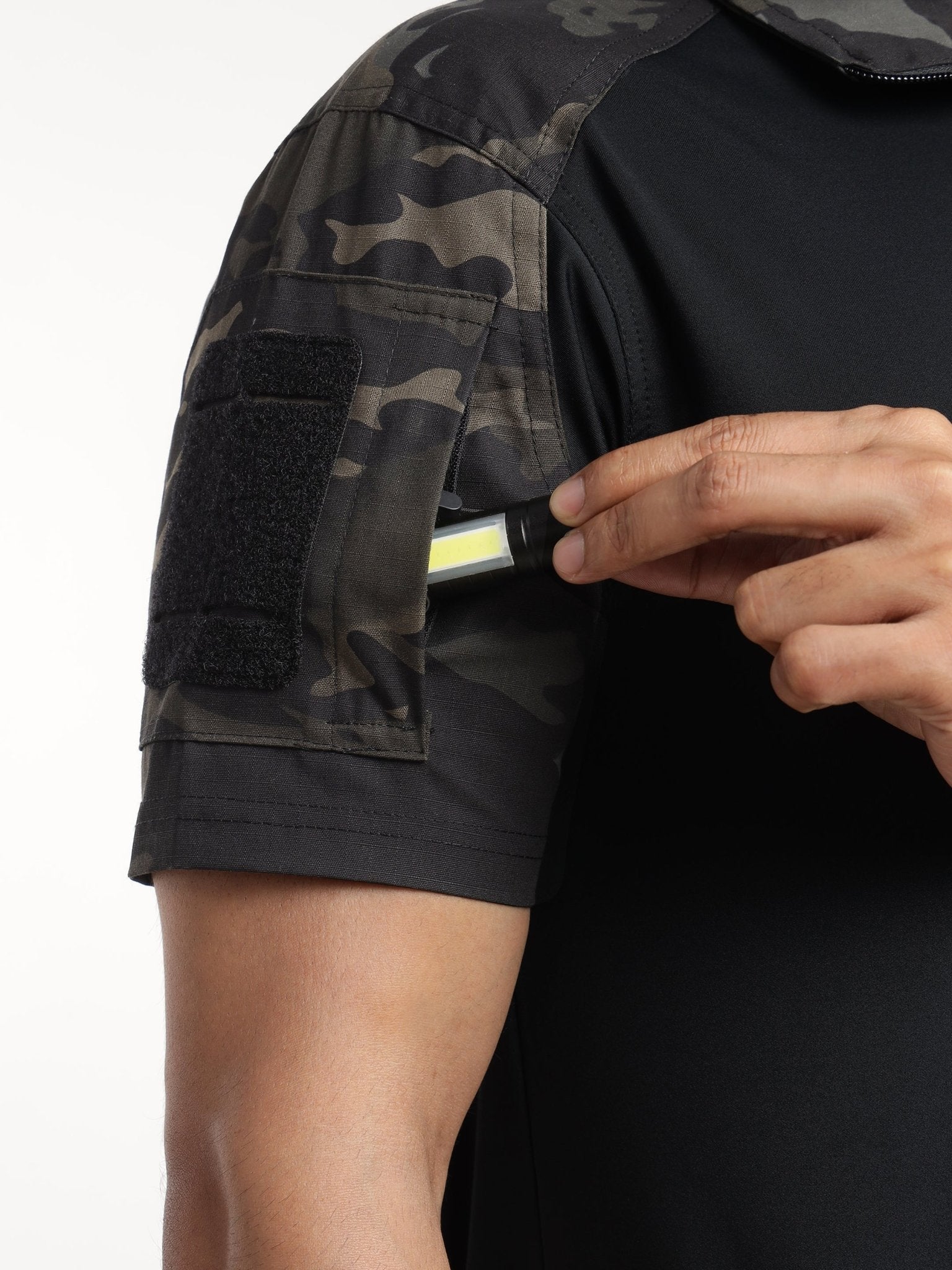 Black Multicam Half Sleeves Tactical T-Shirt - MountMiller