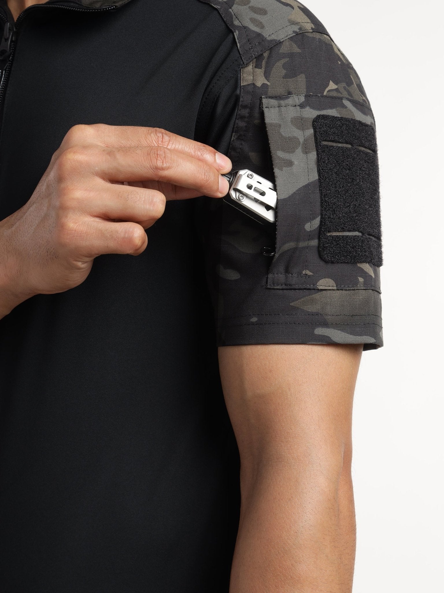 Black Multicam Half Sleeves Tactical T-Shirt - MountMiller