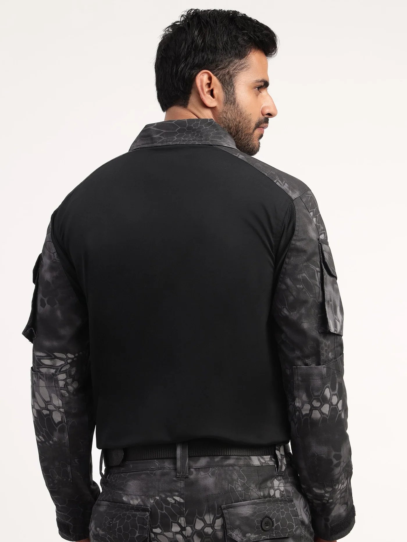 Black Multicam Range Tactical T-Shirt + Black Python Full Sleeves Tactical T-Shirt