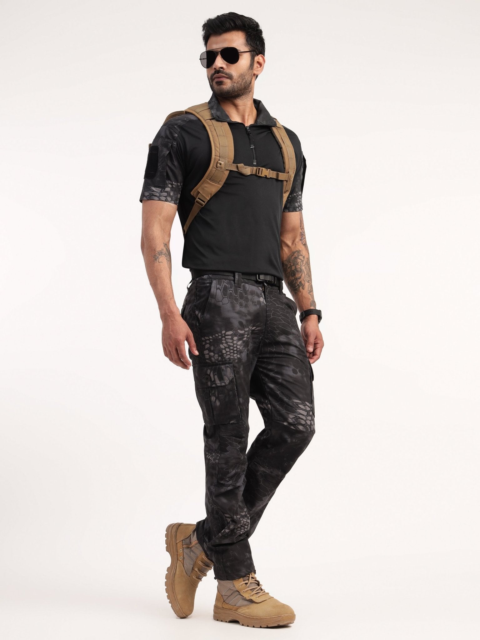 Black Python Short Sleeves Tactical T-shirt - MountMiller