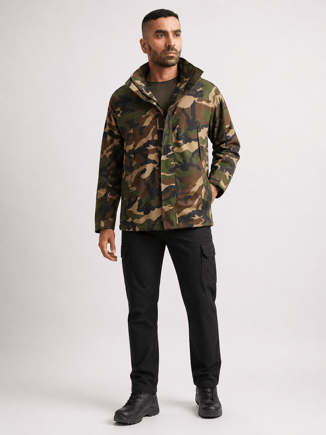 Black Ripstop Tactical Pant + Woodland Airshell WP Windjacket - MountMiller