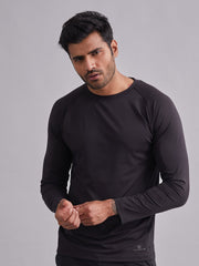 Black Signature Panel Full Sleeves T-Shirt