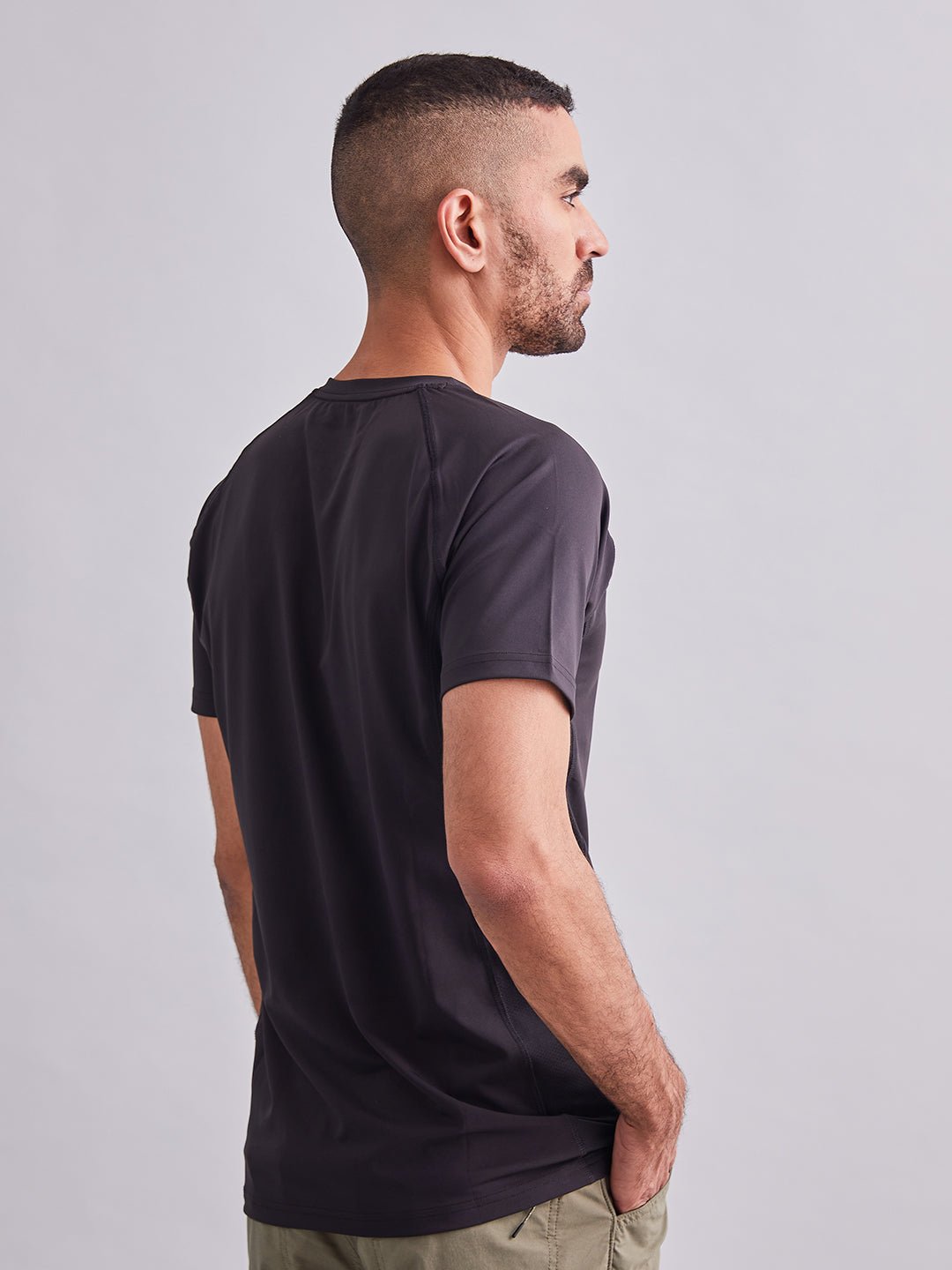 Black Signature Panel Half Sleeves T-Shirt - MountMiller