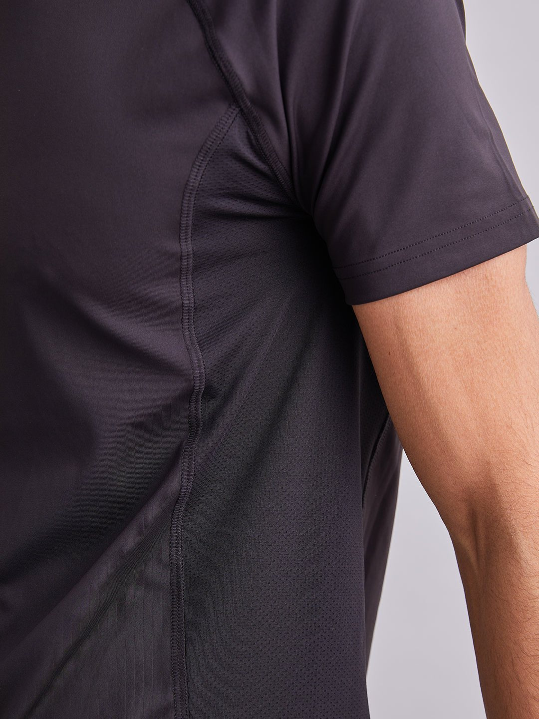 Black Signature Panel Half Sleeves T-Shirt - MountMiller