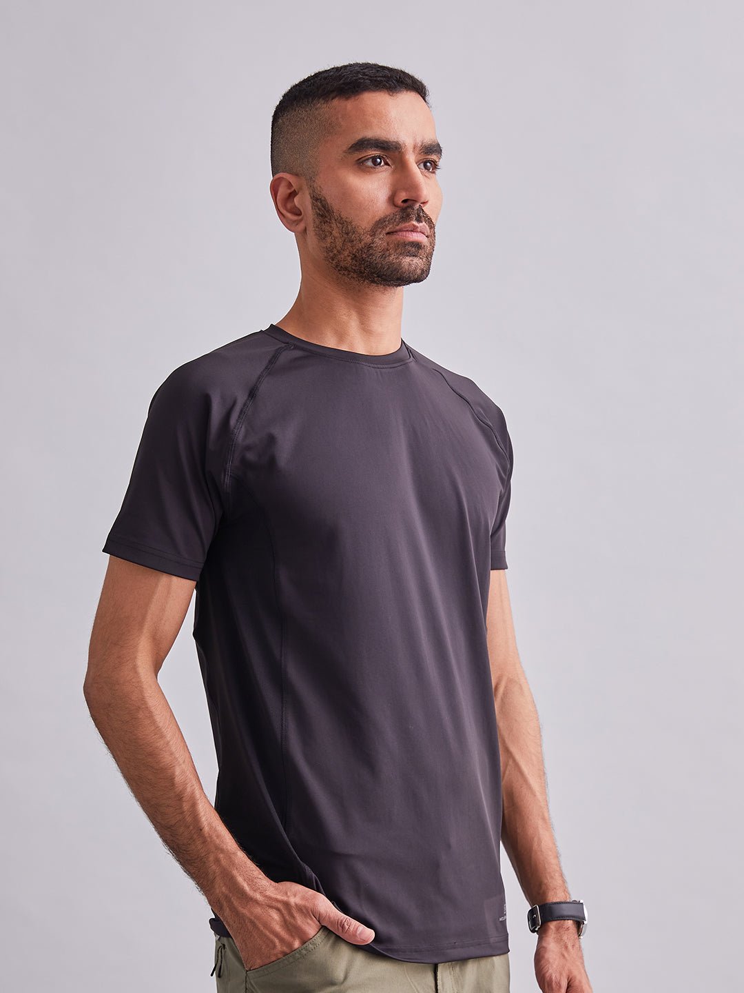 Black Signature Panel Half Sleeves T-Shirt - MountMiller