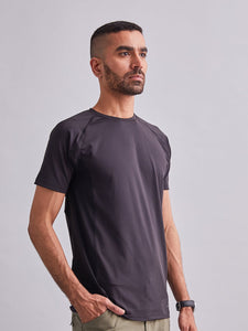 Black Signature Panel Half Sleeves T-Shirt