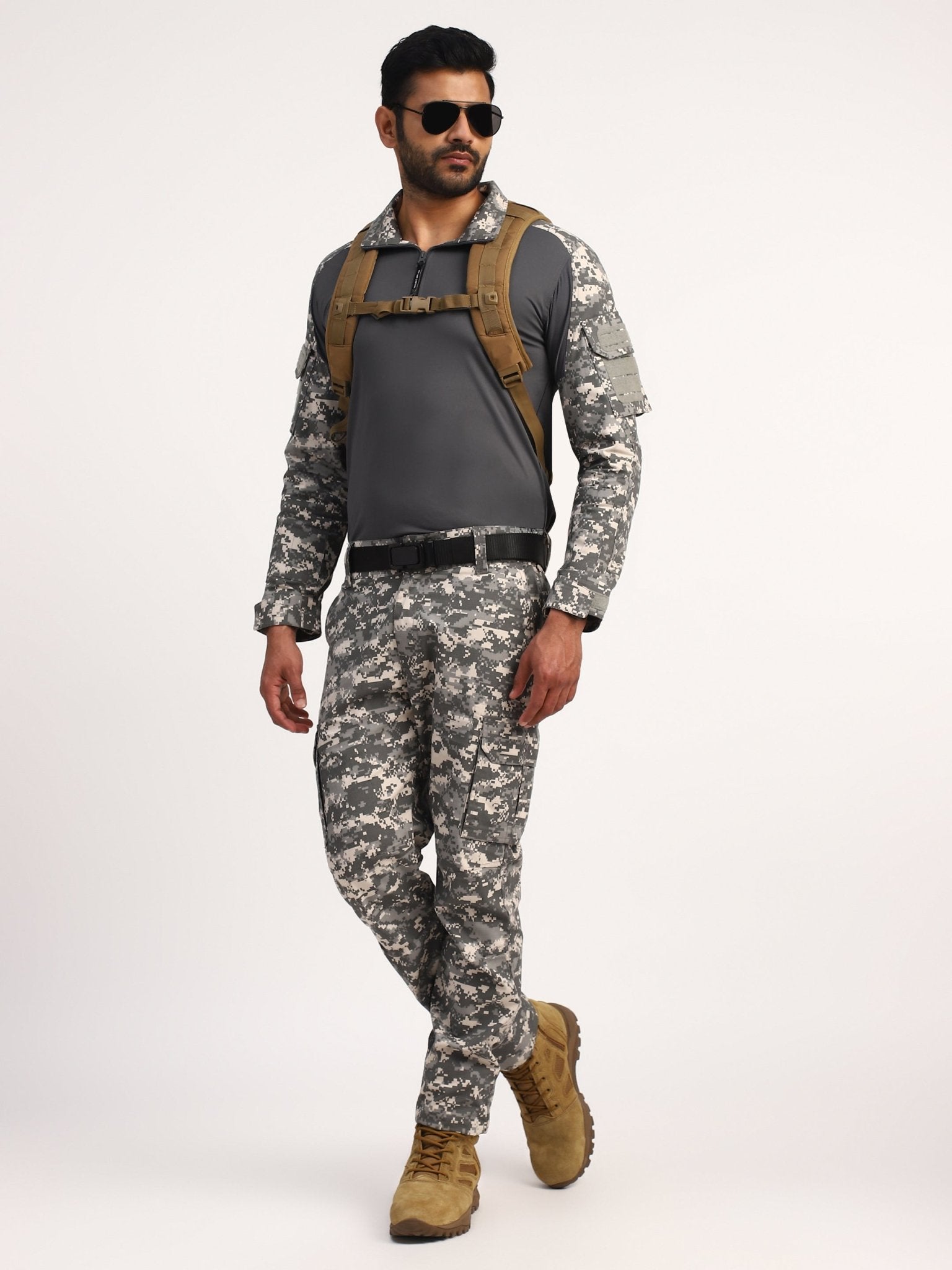 Grey Digital Full Sleeves Tactical T-Shirt - MountMiller