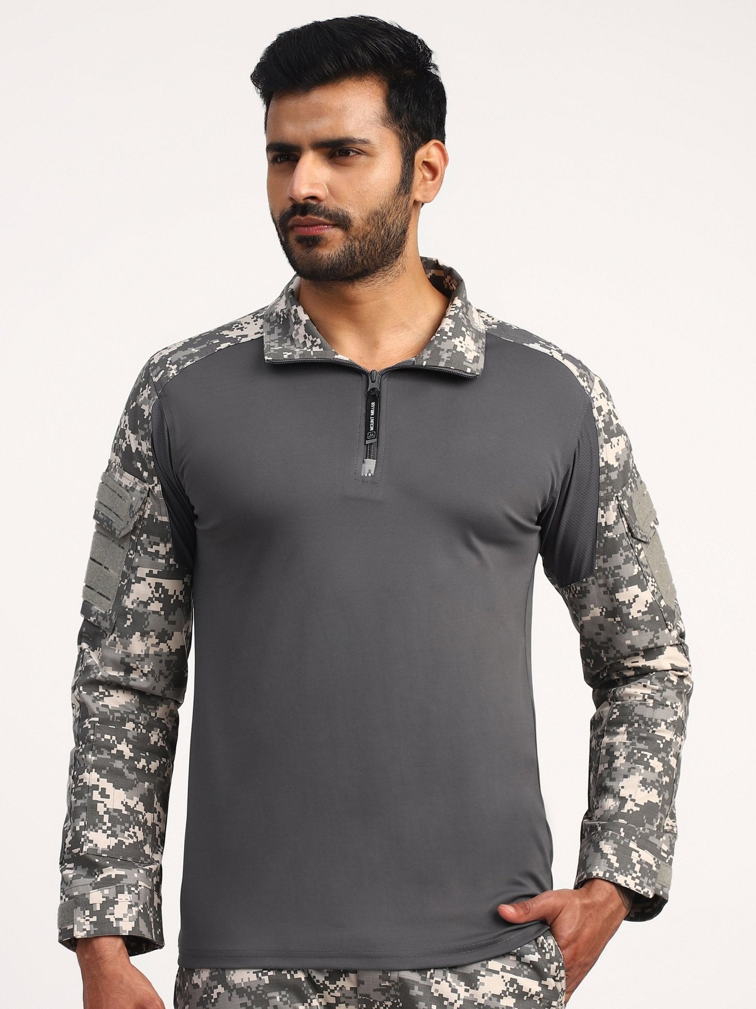 Grey Digital Full Sleeves Tactical T-Shirt - MountMiller