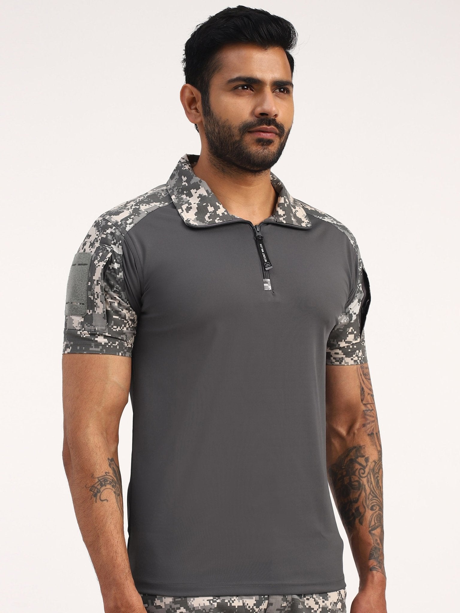 Grey Digital Short Sleeves Tactical T-Shirt - MountMiller