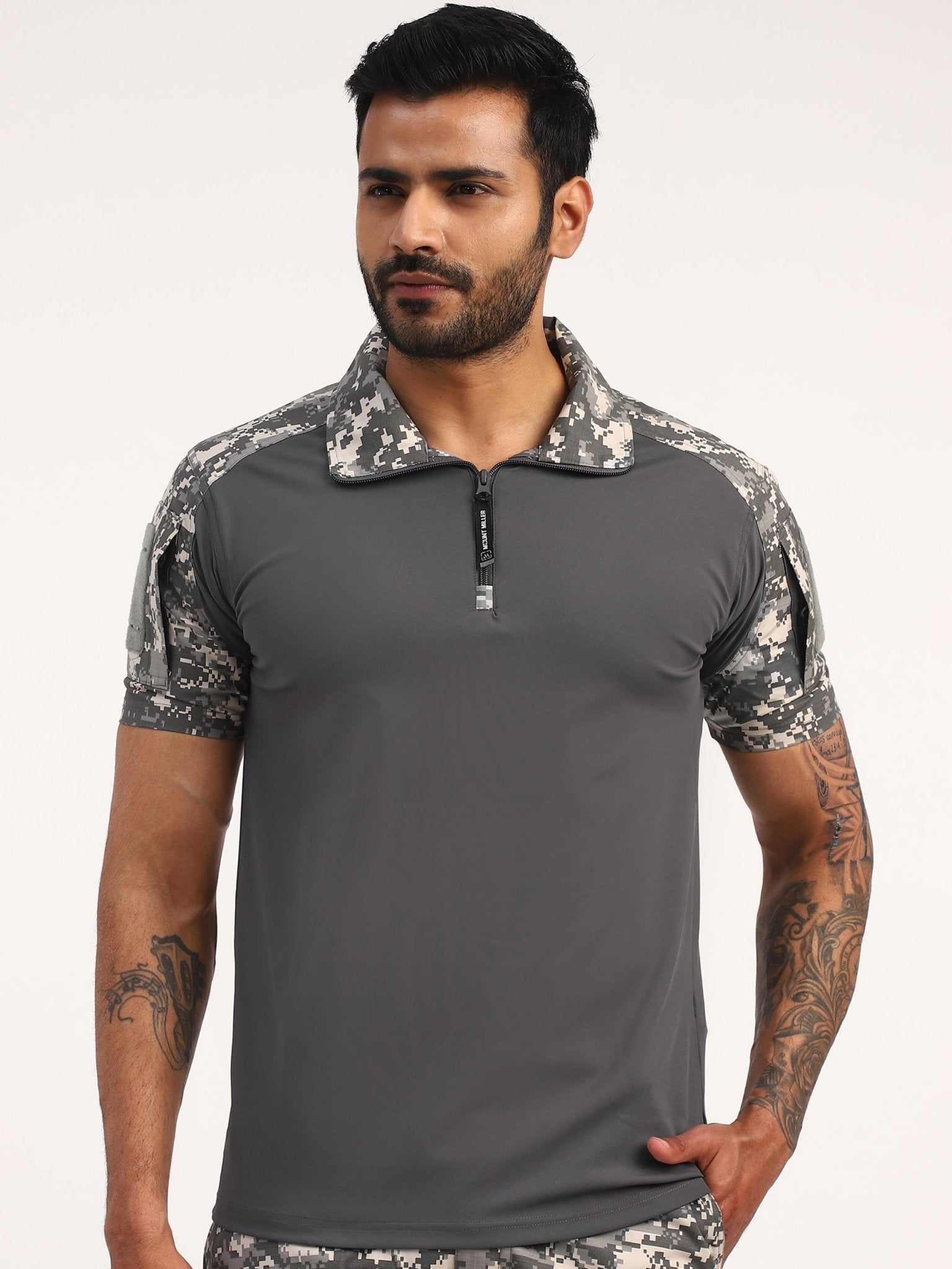 Grey Digital Short Sleeves Tactical T-Shirt - MountMiller