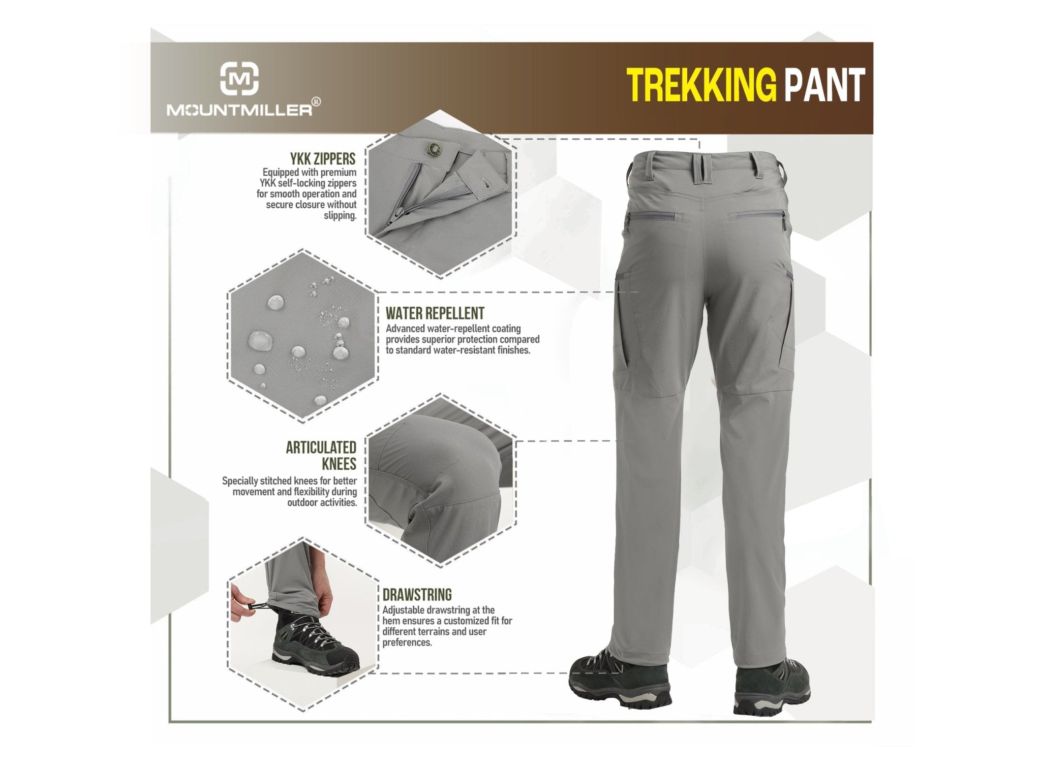 Grey PathFinder Trekking Pant - MountMiller