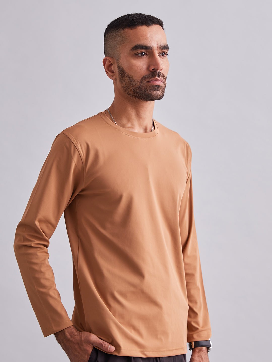 Khaki Durafit Torso Full Sleeves T-Shirt - MountMiller