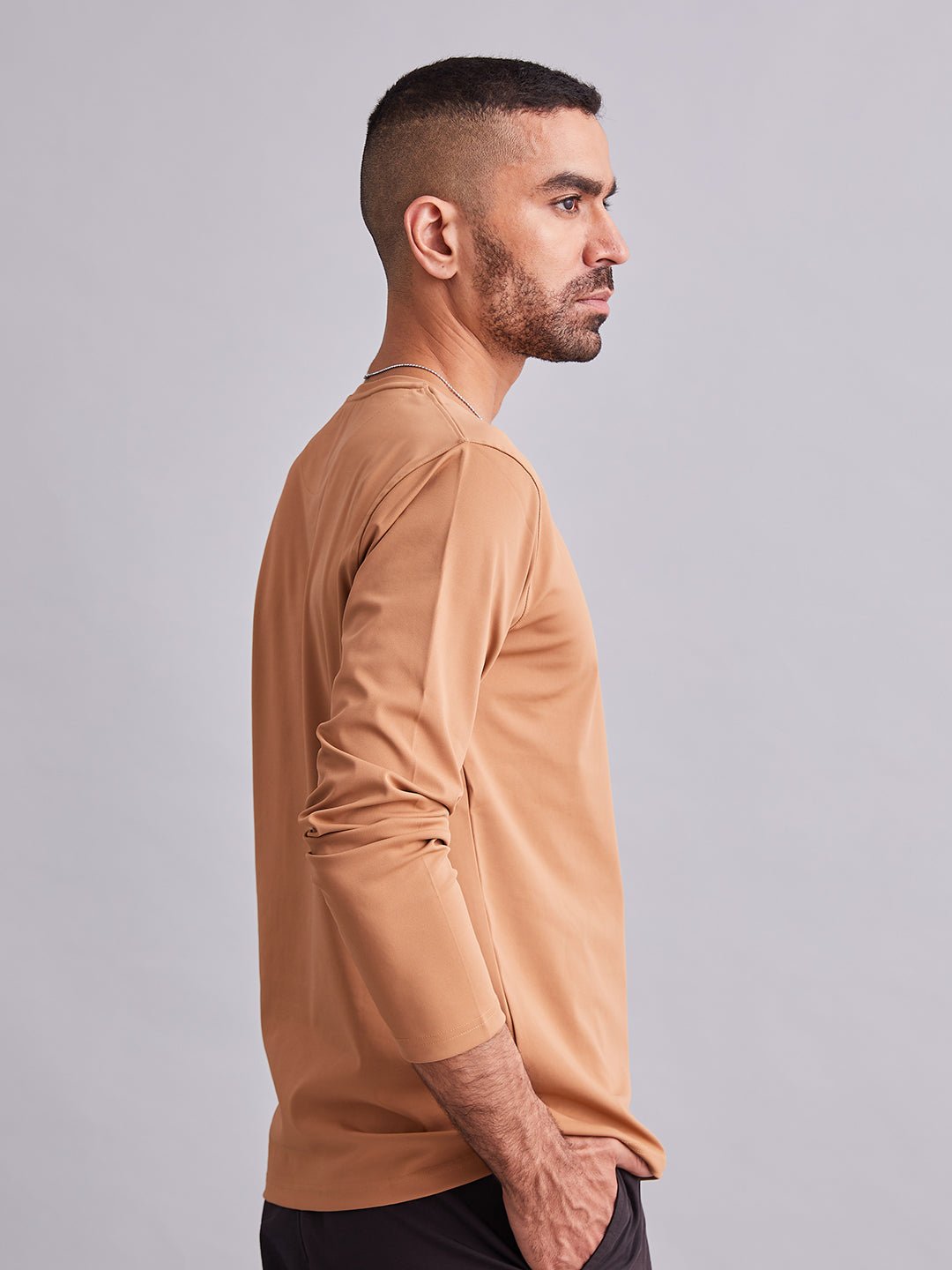 Khaki Durafit Torso Full Sleeves T-Shirt - MountMiller