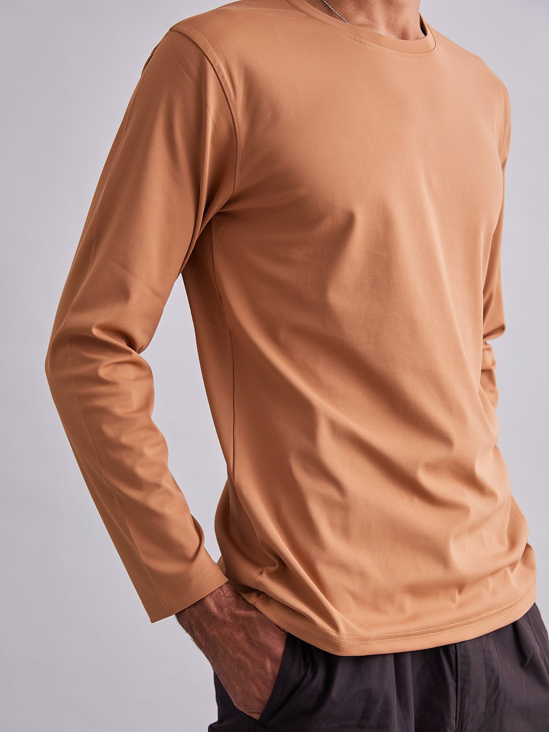 Khaki Durafit Torso Full Sleeves T-Shirt - MountMiller