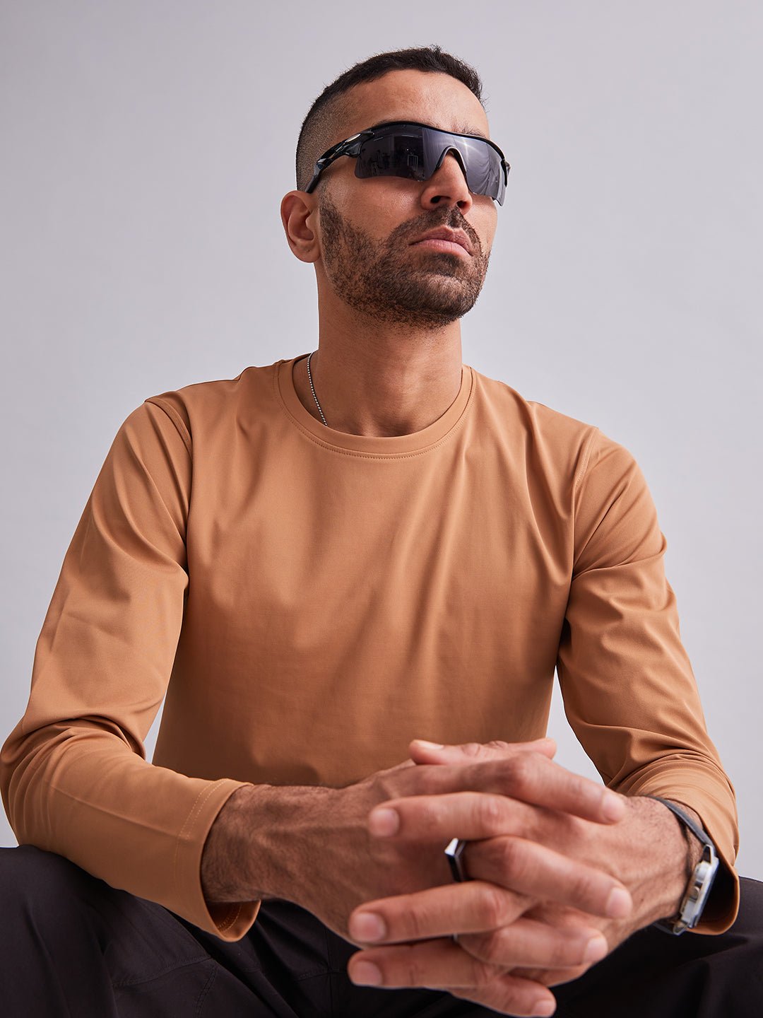 Khaki Durafit Torso Full Sleeves T-Shirt - MountMiller