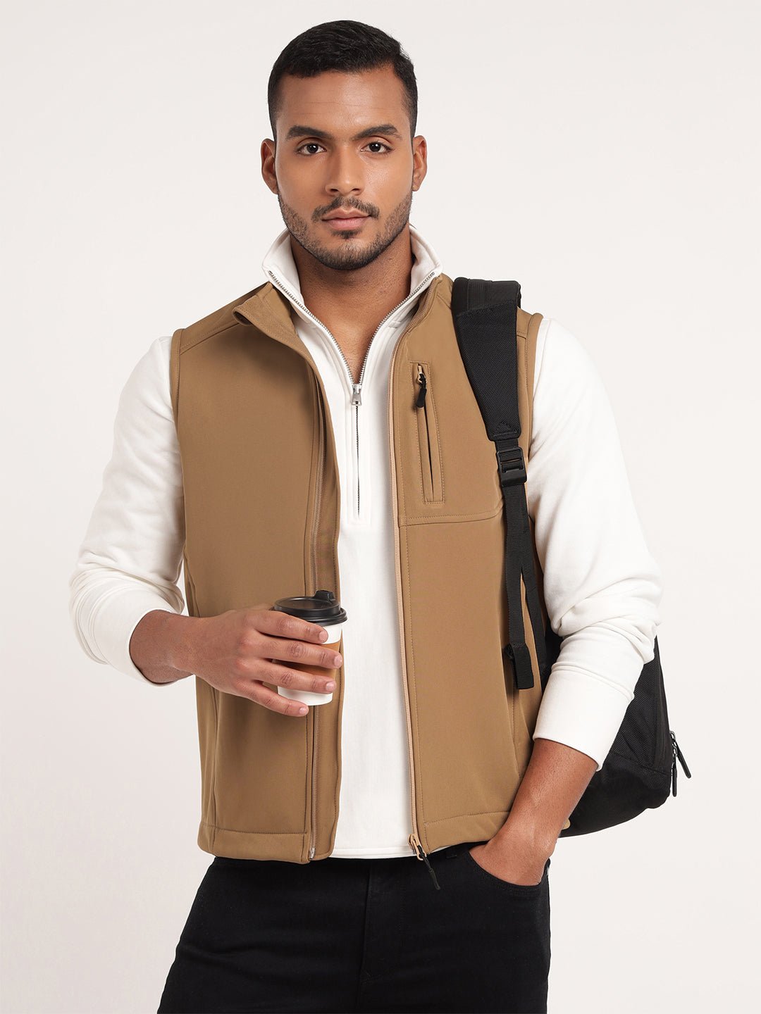 Khaki Sleeveless Softshell Jacket - MountMiller