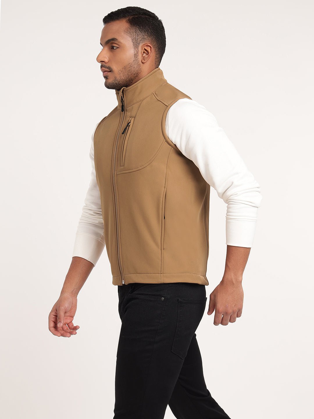 Khaki Sleeveless Softshell Jacket - MountMiller