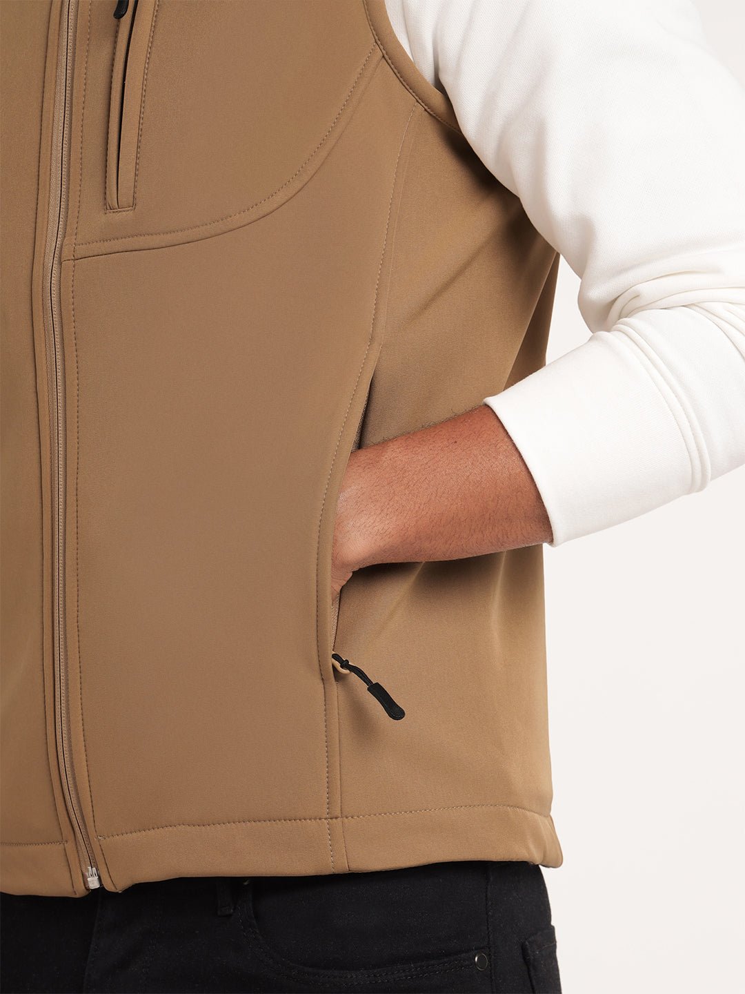 Khaki Sleeveless Softshell Jacket - MountMiller