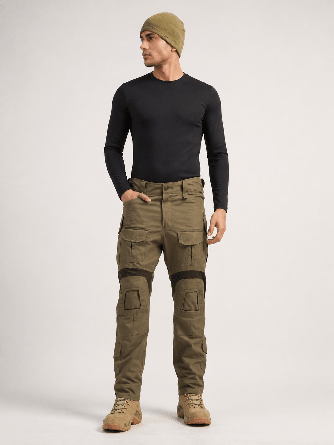 Olive Green Advanced Ripstop Tactical Pant + Military Vinson Winter Cap - MountMiller