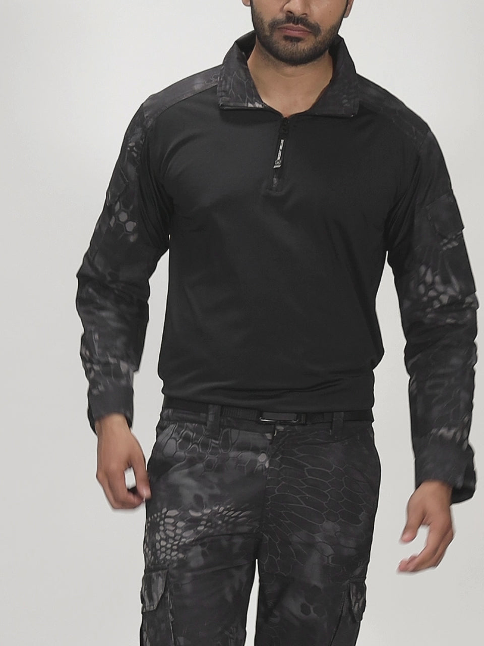 Black Python Full Sleeves Tactical T-Shirt